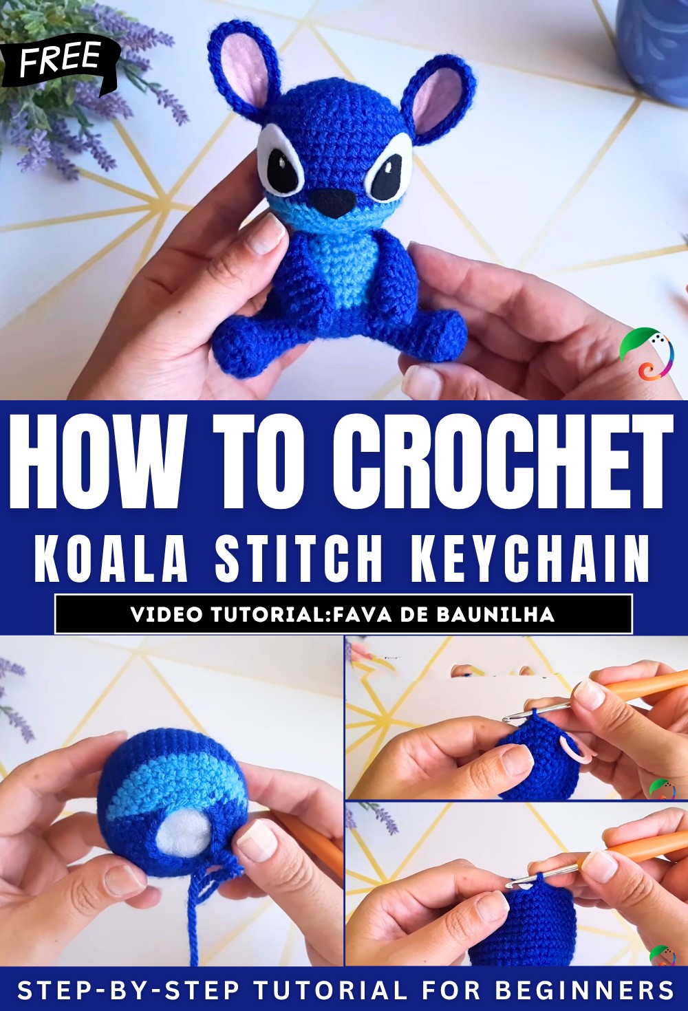 How to Crochet Koala Stitch Amigurumi Keychain