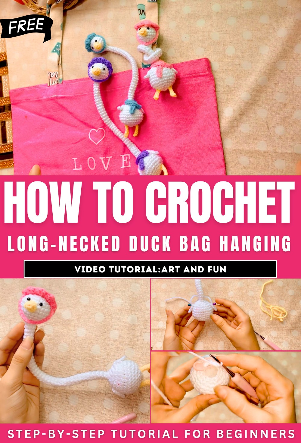 How to Crochet Long-Necked Duck Bag Hanging