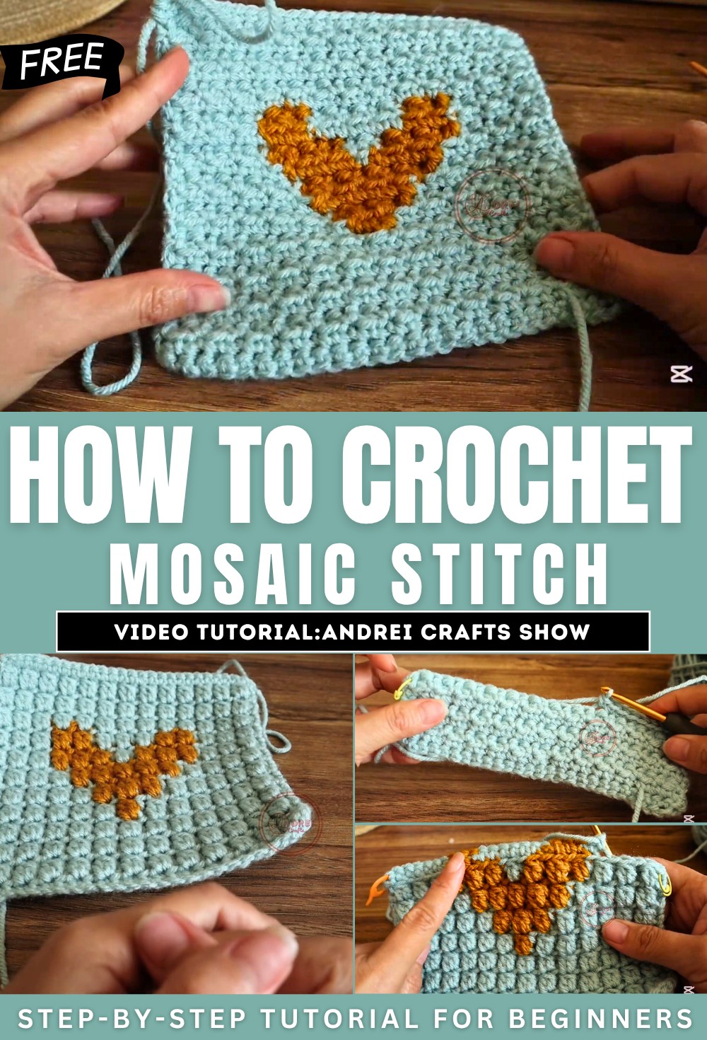 How to Crochet Mosaic Stitch Step-by-Step Tutorial