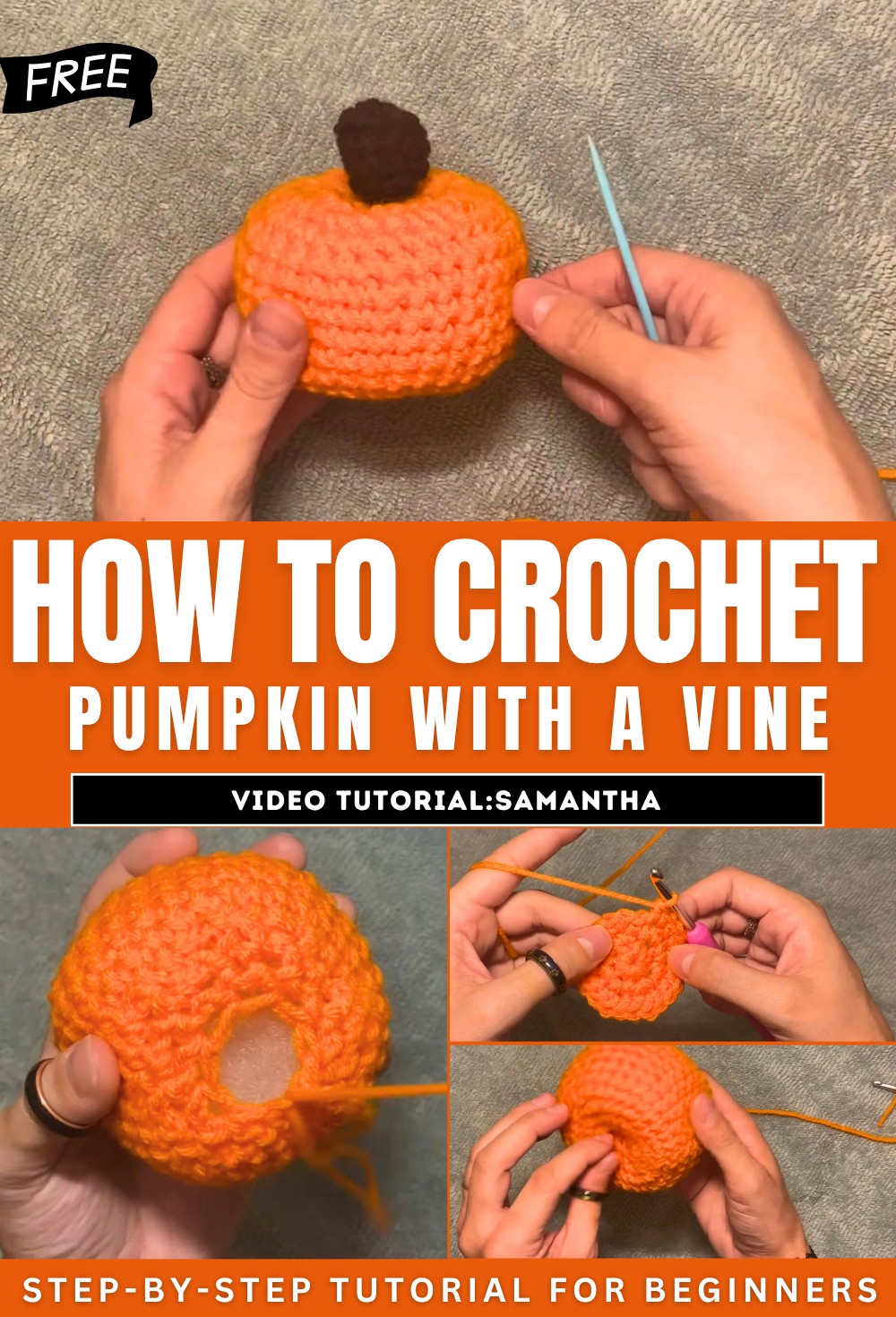 How to Crochet Pumpkin With A Vine