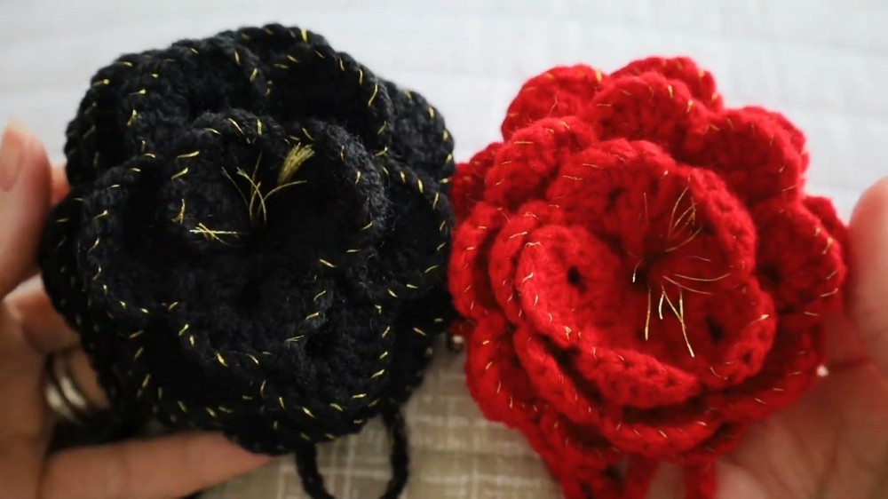 How to Crochet Rose Flower Choker 1