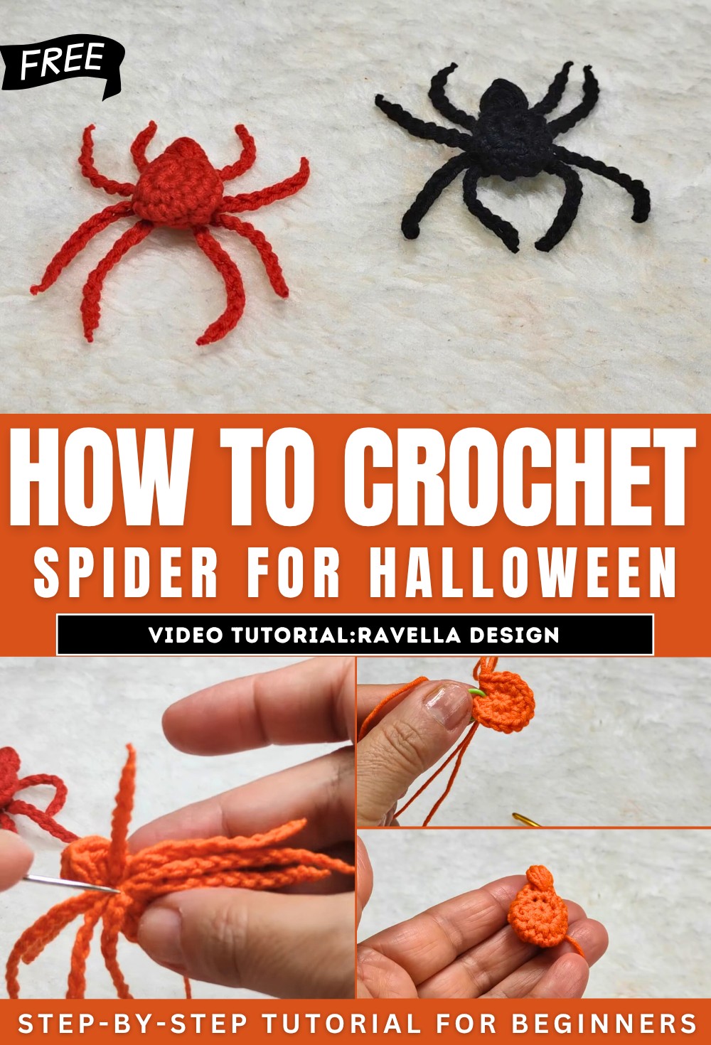 How to Crochet Spider Easy Tutorial For Halloween