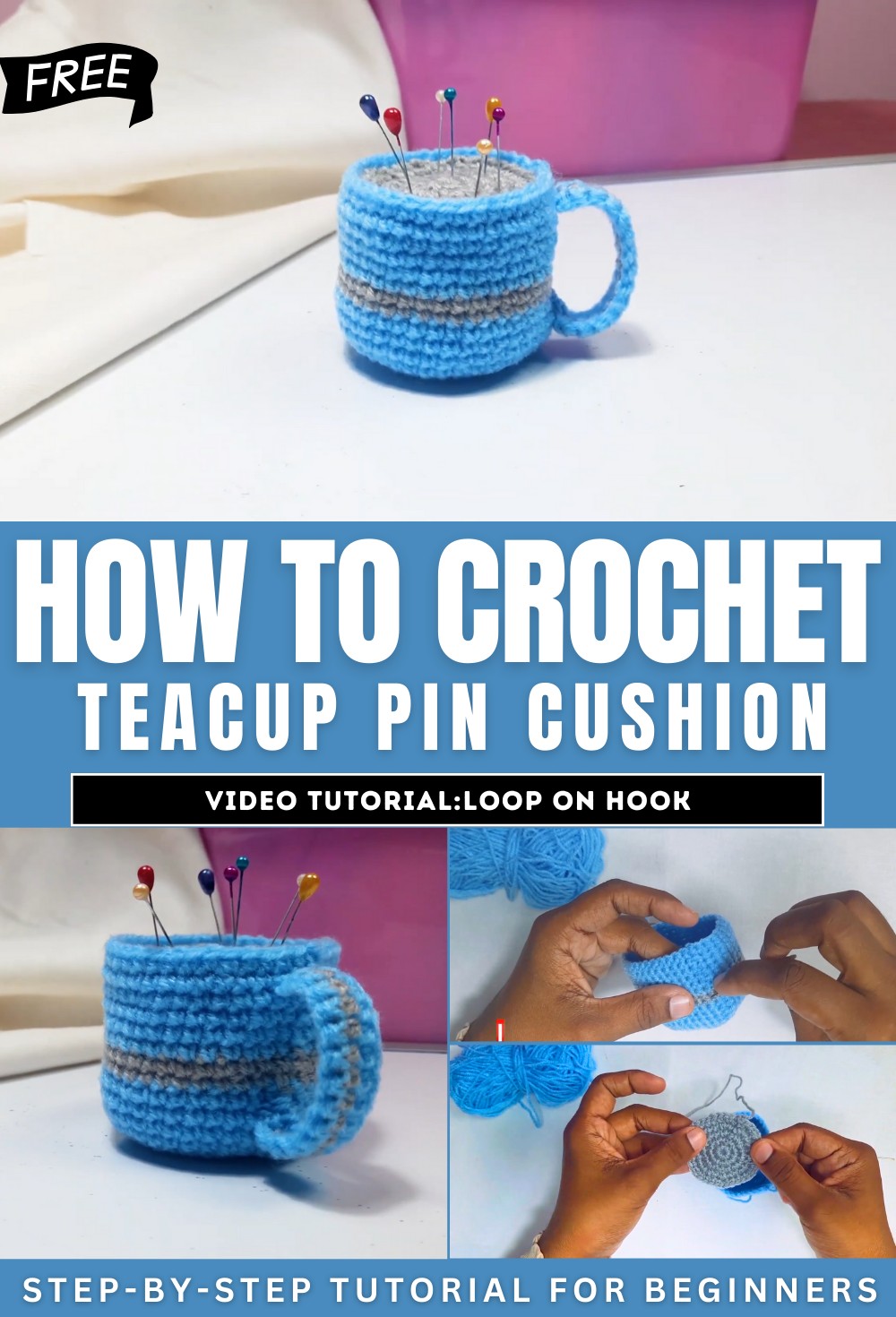 How to Crochet a Teacup Pin Cushion