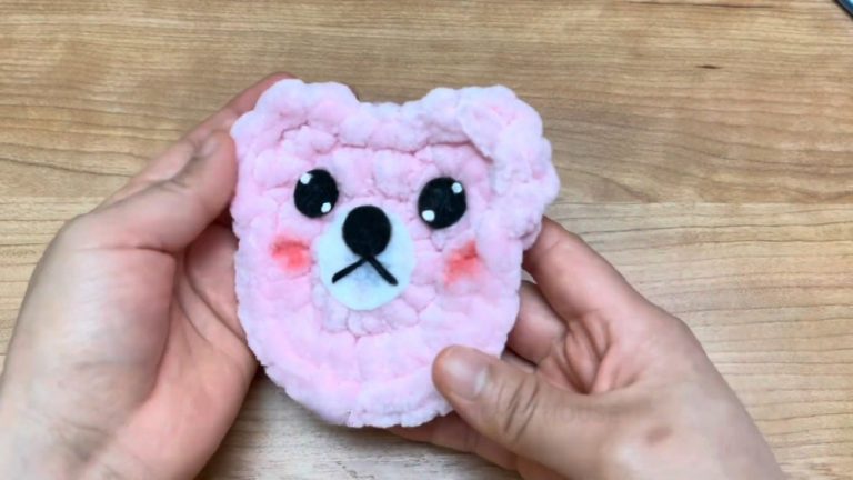 How To Crochet A Plush Bear Face Keychain for Beginners
