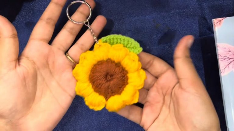 How To Crochet A Sunflower Keychain for Beginners