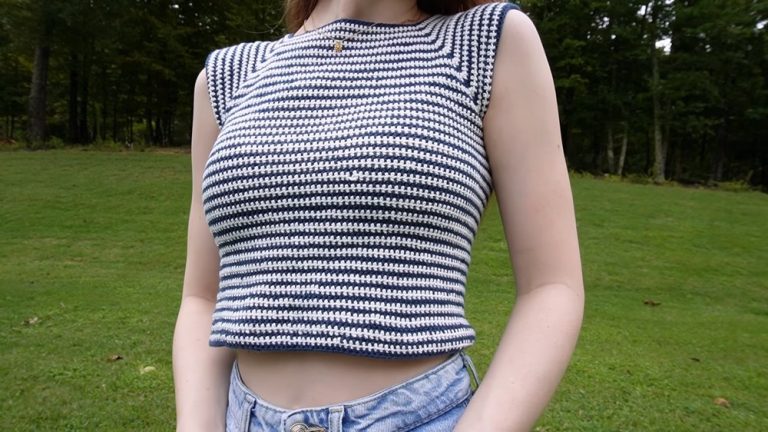 How to Crochet Striped Raglan Top Tutorial for Beginners