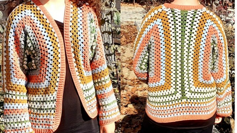 How to Crochet Fall Cardigan for Ladies With Granny Stitch