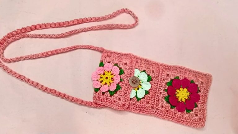 How to Crochet Crossbody Phone Purse with Granny Square
