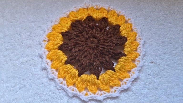How to Crochet a Sunflower Coaster for Beginners