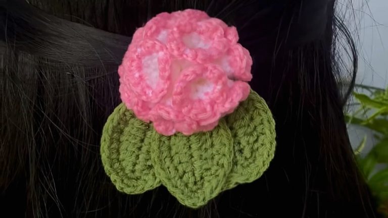 How to Crochet a Rhododendron Hair Clip For Spring