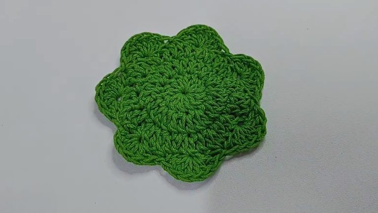 How to Crochet Simple Flower Tea Coaster for Beginners