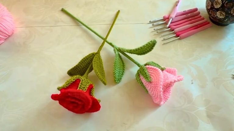 How To Crochet Rose Flower Plant for Decorating the Area
