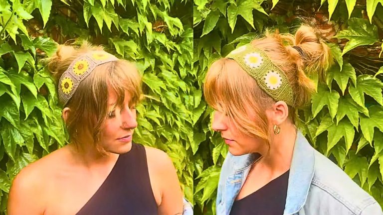 How to Crochet Flower Granny Square Headband for Beginners