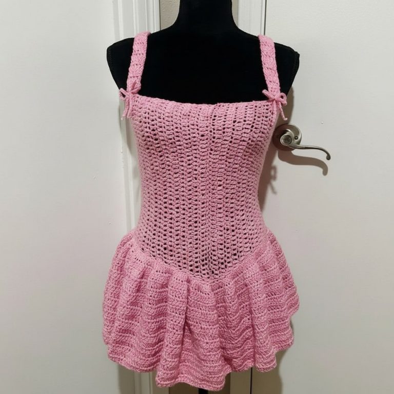 Tender Crochet Coquette Style Dress Pattern With Graceful Shape