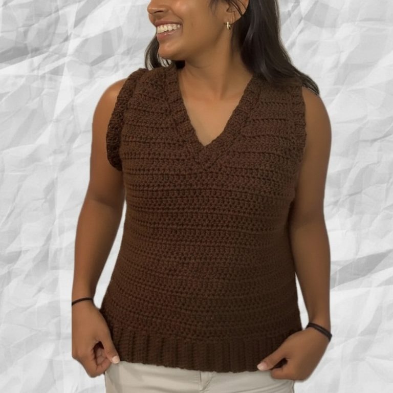 Free V-Neck Sweater Pattern for Crochet Fans