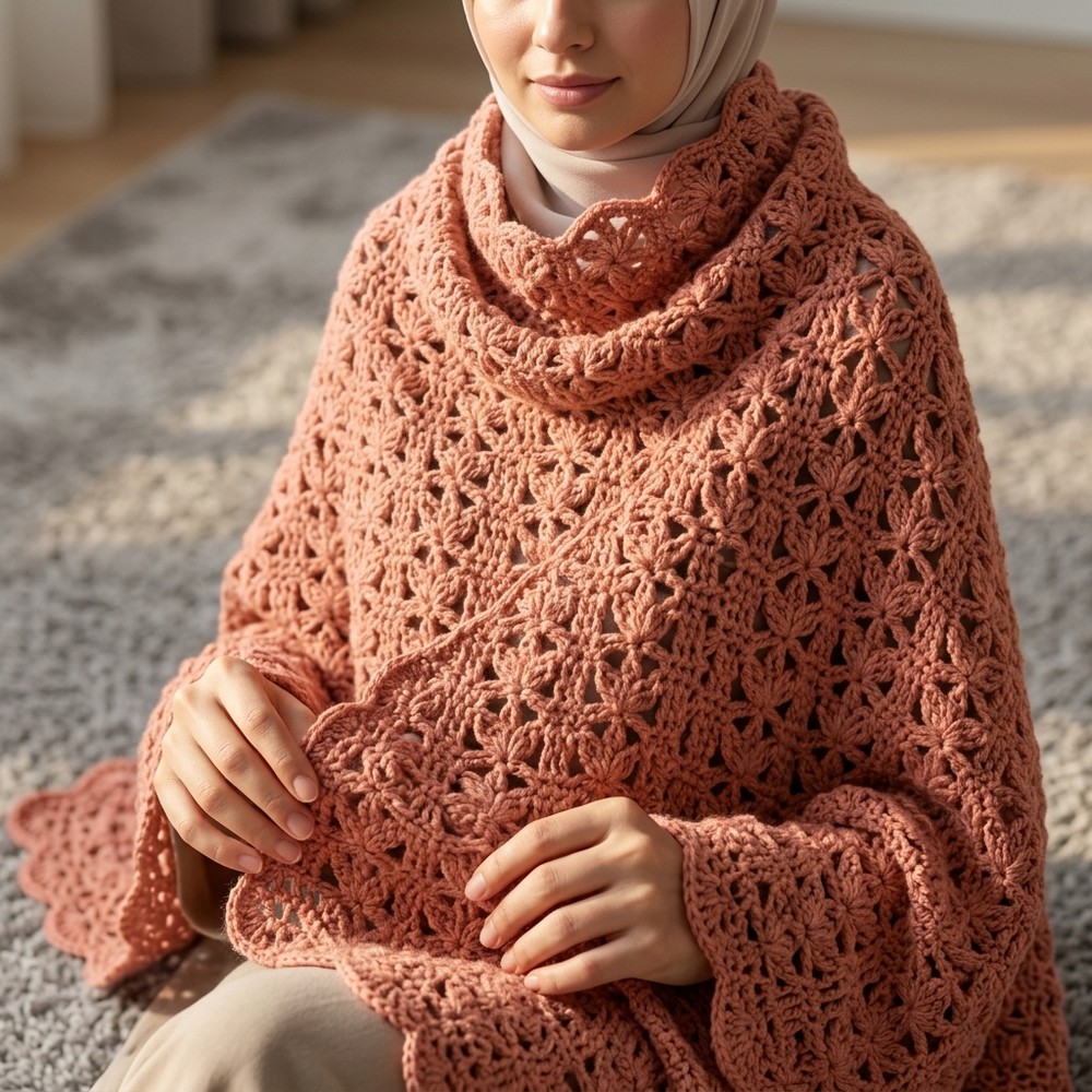 A new crochet shawl with a gorgeous and very easy stitch 9