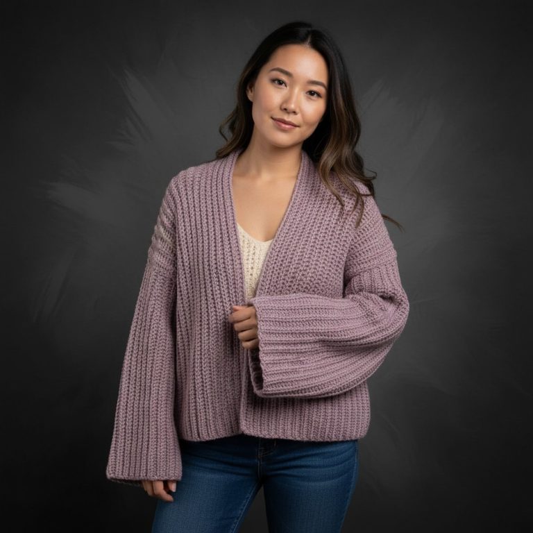 CROCHET EASY RIBBED CARDIGAN TUTORIAL FOR BEGINNERS 9