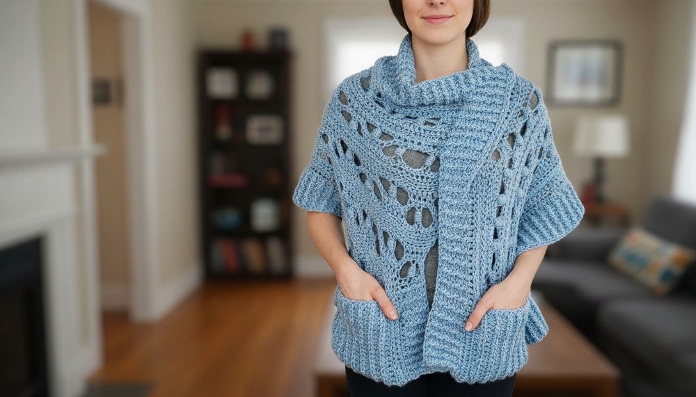 CROCHET POCKET SHAWL - FREE CROCHET PATTERN 2