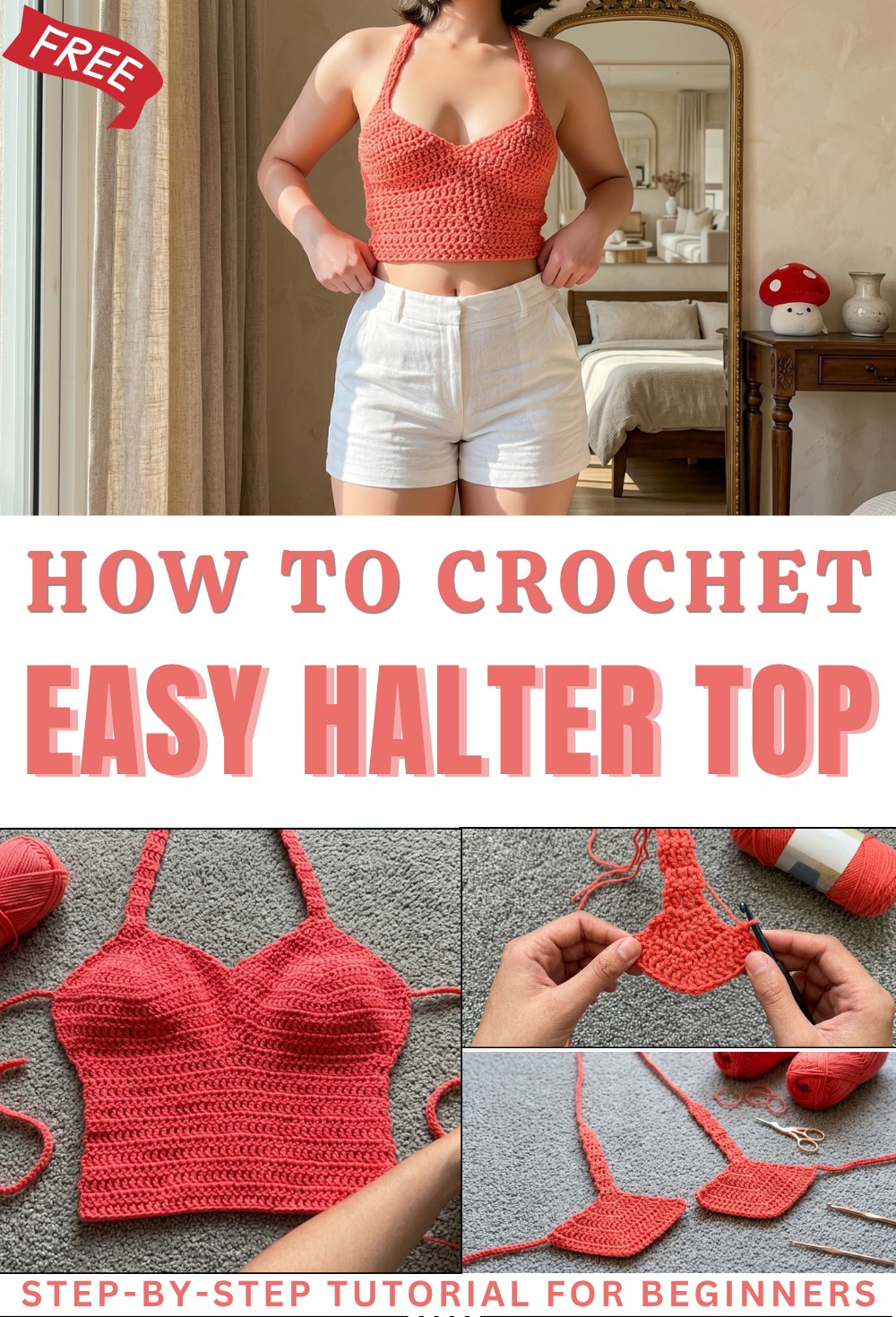 CROCHET WITH ME Easy Halter Top Tutorial 1