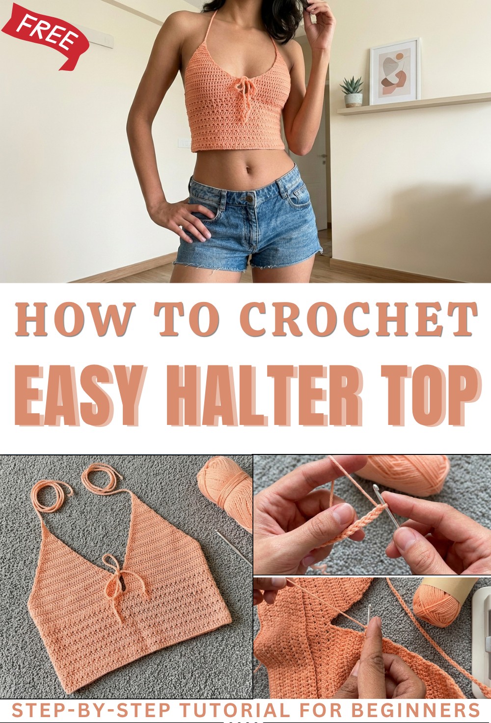 CROCHET WITH ME Easy Halter Top Tutorial 1