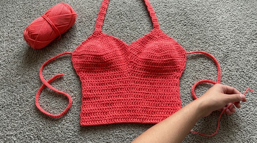 CROCHET WITH ME Easy Halter Top Tutorial 7