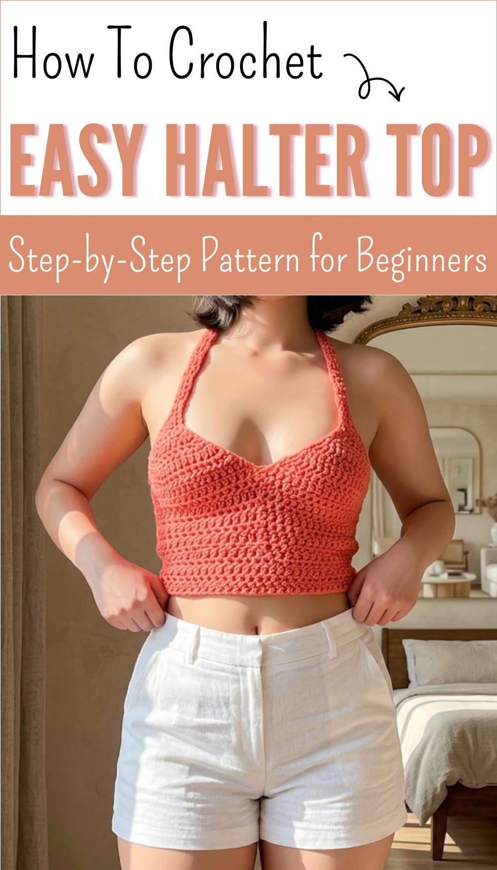 CROCHET WITH ME Easy Halter Top Tutorial 8