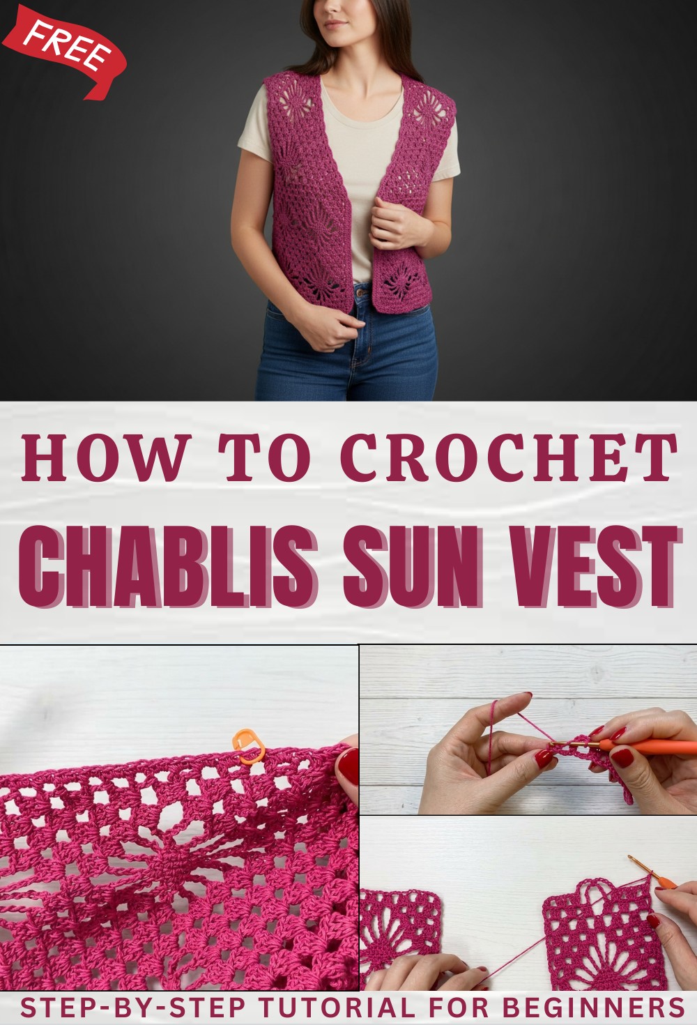 Chablis Sun Vest Classic pattern vest knitted using the top-down method 1