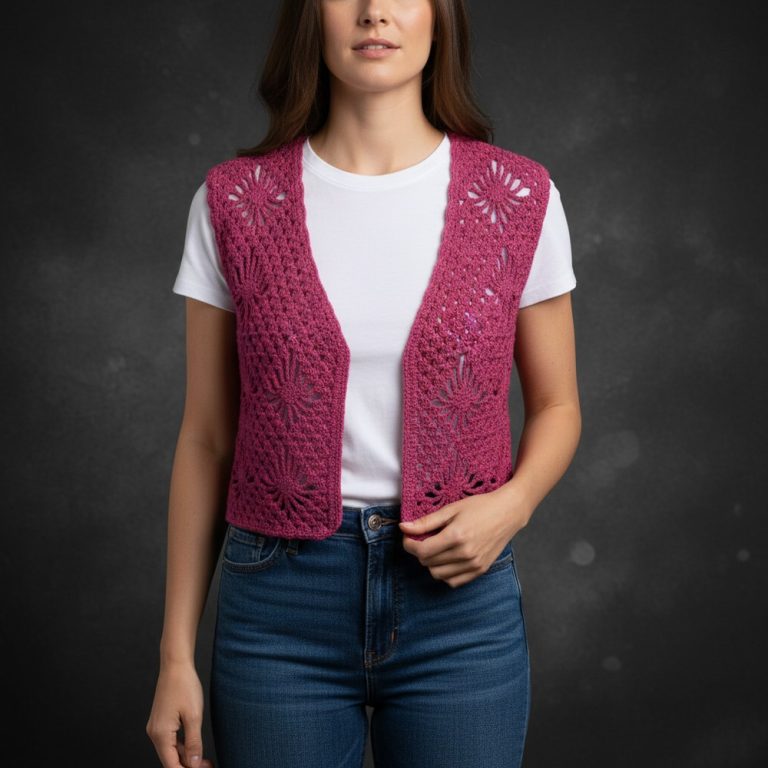 Chablis Sun Vest Classic pattern vest knitted using the top-down method 11
