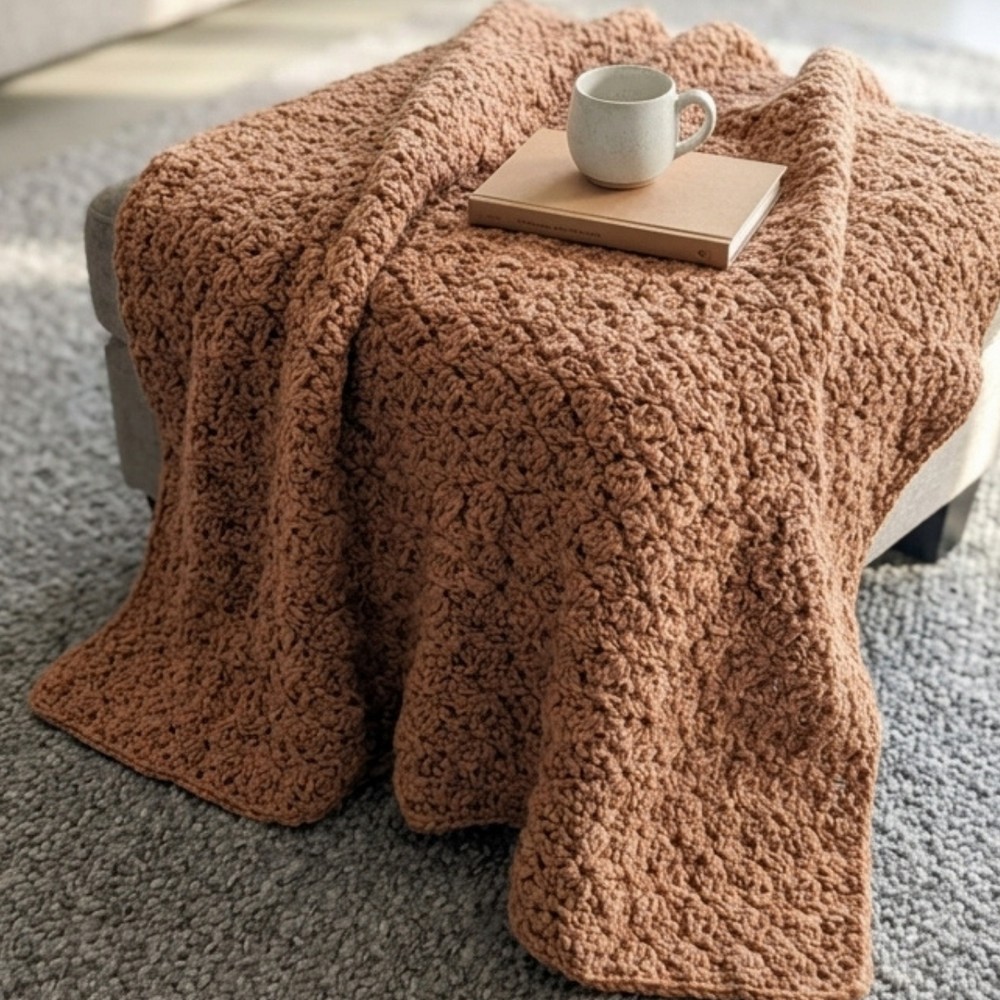 Chunky One-Row Repeat Crochet Blanket Tutorial 8