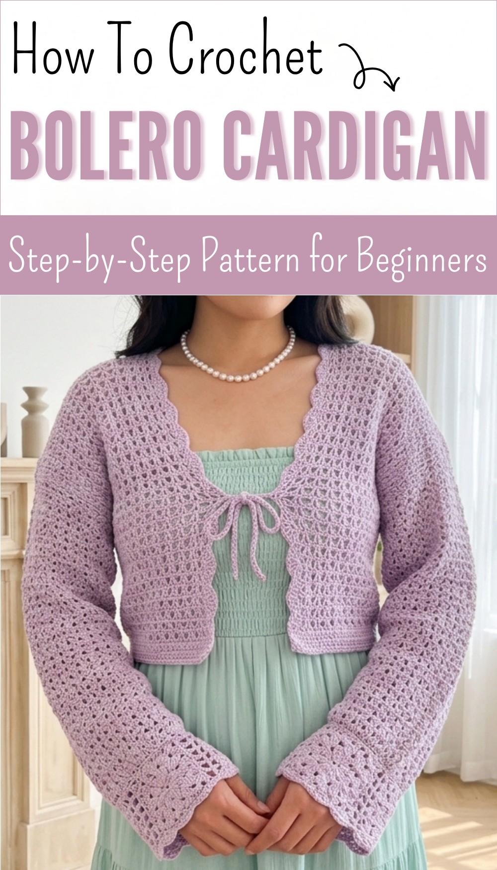 Crochet Bolero Cardigan With Ties Tutorial For Beginners 8