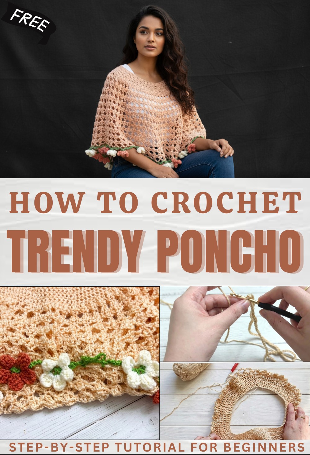 Crochet Flower Bouquet Poncho Tutorial Easy & Beginner-Friendly 1
