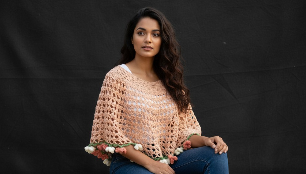 Crochet Flower Bouquet Poncho Tutorial Easy & Beginner-Friendly 2