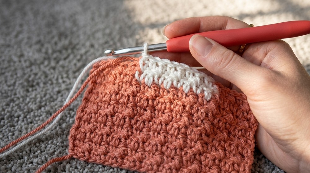 Crochet Griddle Stitch Gingham Blanket 6
