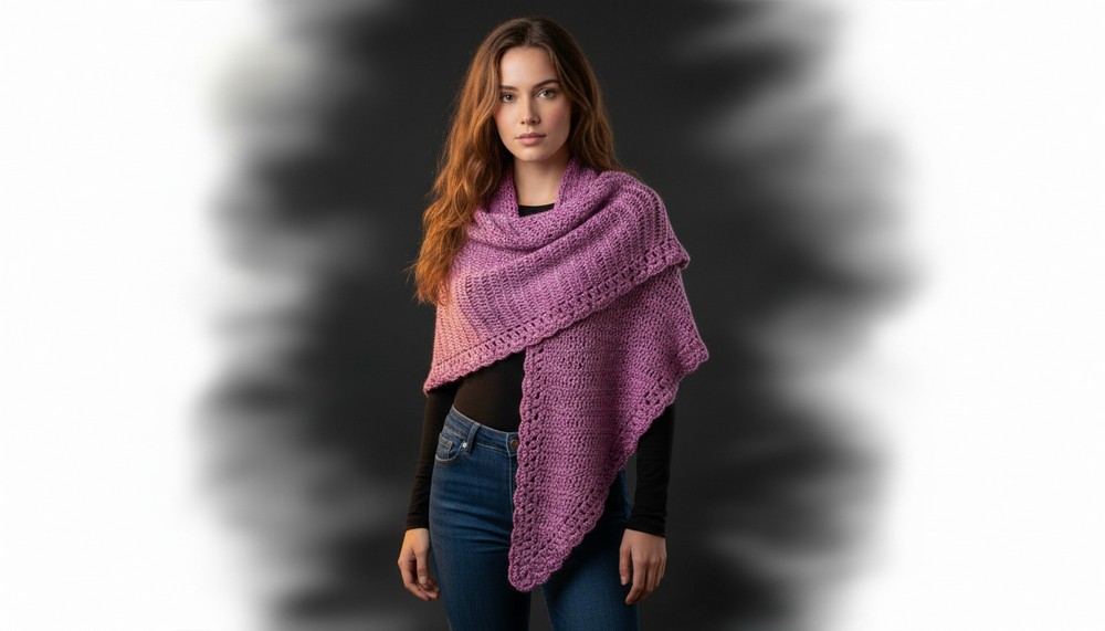 Crochet Half Moon Shawl - Simple, Easy, and Elegant 2