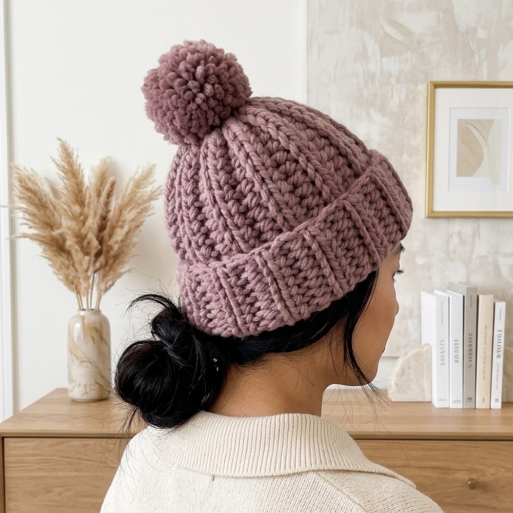 Crochet Knit-Like Thick Winter Hat 8