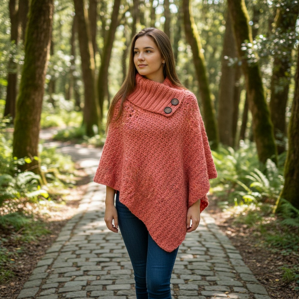 Crochet Poncho with Collar 13