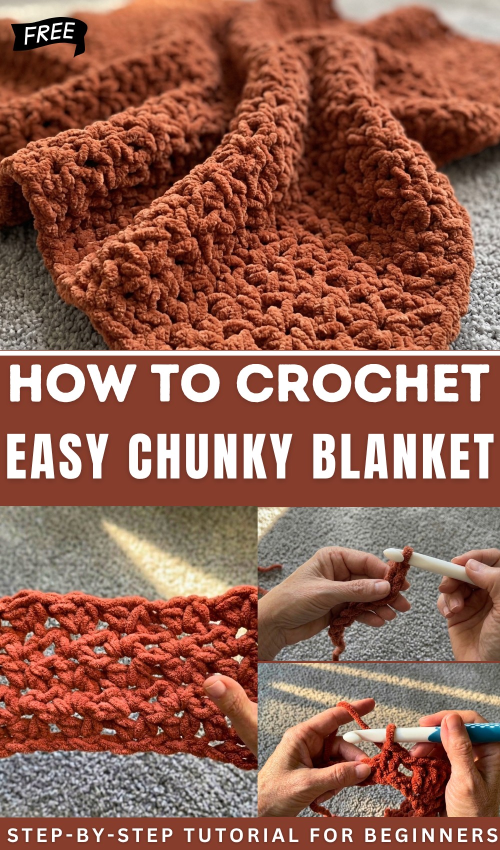 Crochet This Chunky Blanket in ONE DAY! Beginner Friendly Pattern 1
