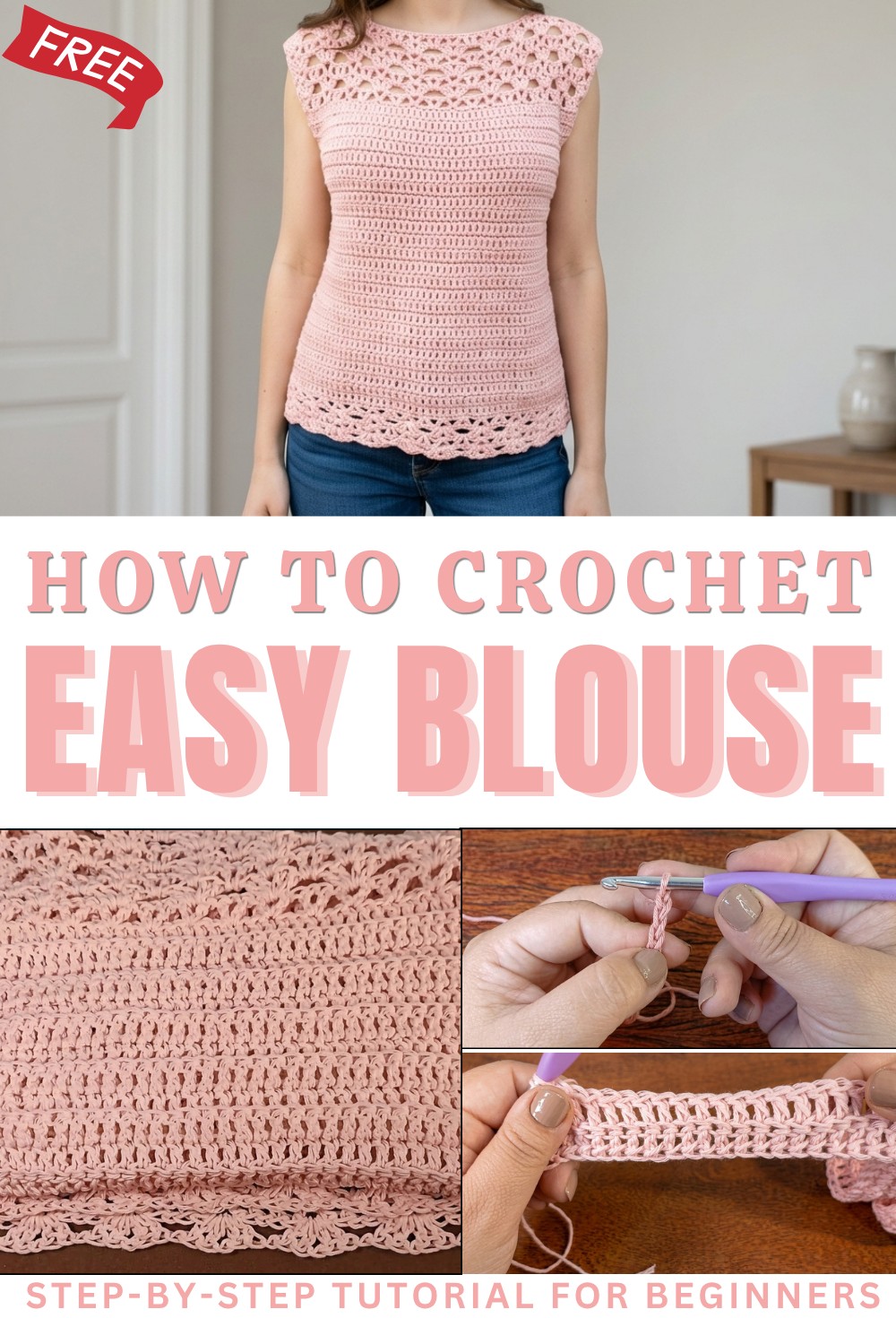 Crochet blouse - ALL SIZES (XS to XXL) 1