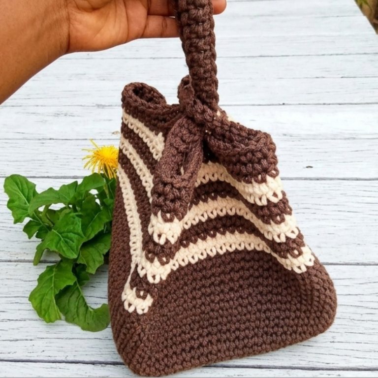 How To Free Crochet Japanese Knot Bag Pattern With a Twist