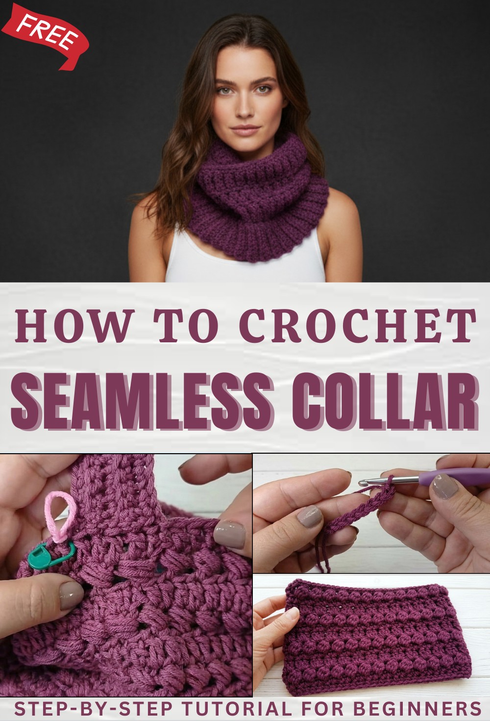 Crochet collar with 1 ball - Easy and seamless 1