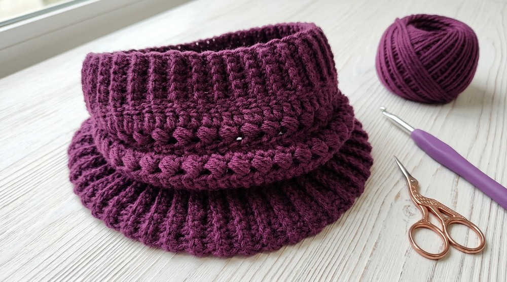 Crochet collar with 1 ball - Easy and seamless 8