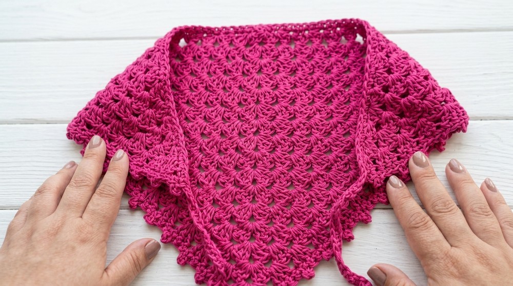 Crochet granny bandana - Easy, quick and step by step 7