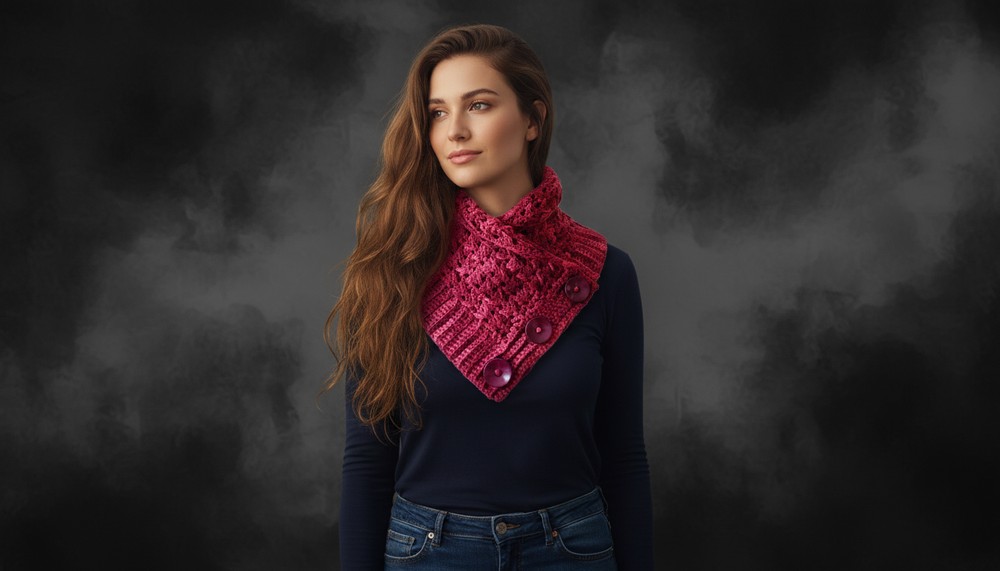 Crochet neck warmer with a rectangle - Easy and for beginners 2