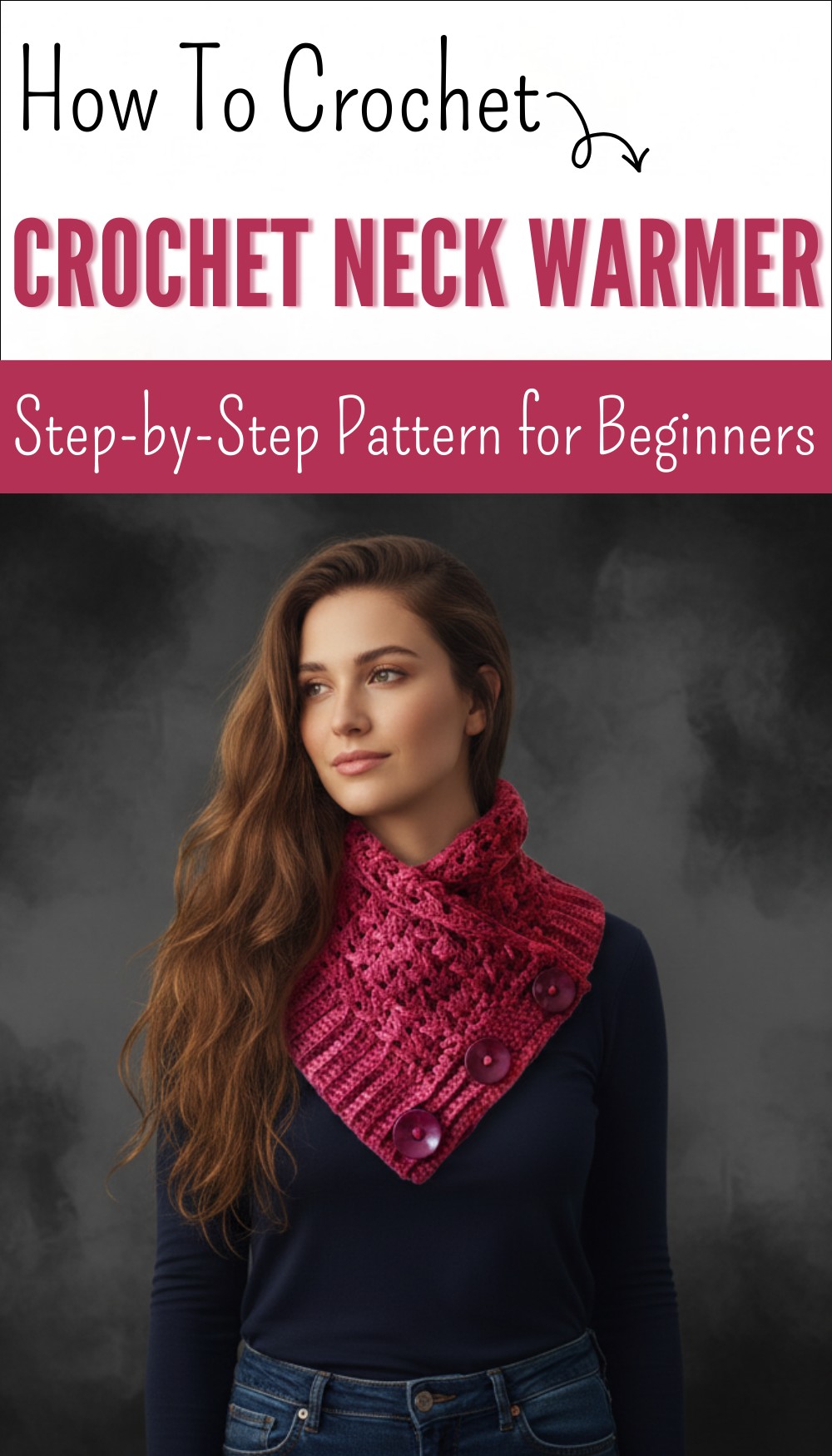 Crochet neck warmer with a rectangle - Easy and for beginners 8