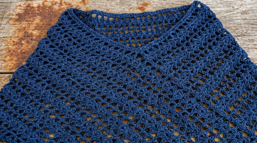 Crochet poncho made with 1 rectangle - With instructions for all sizes 10