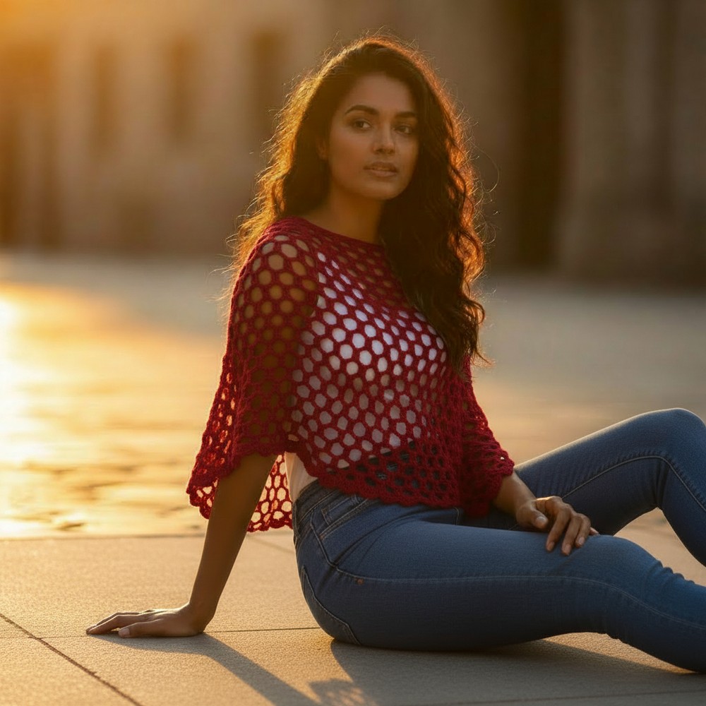 Crochet poncho tutorial 9