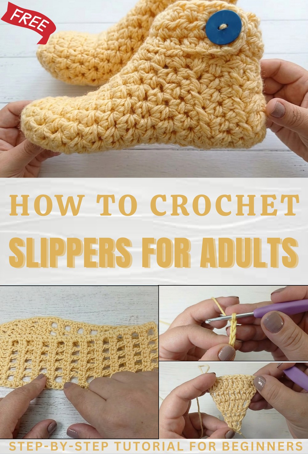 Crochet slippers for adults - Easy and warm 1