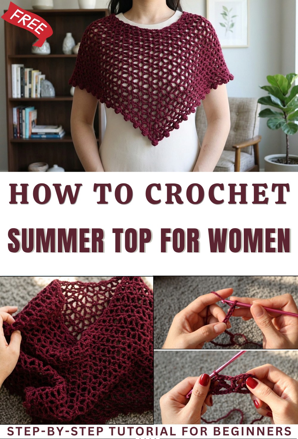 Crochet summer tops for women Crochet Poncho 1