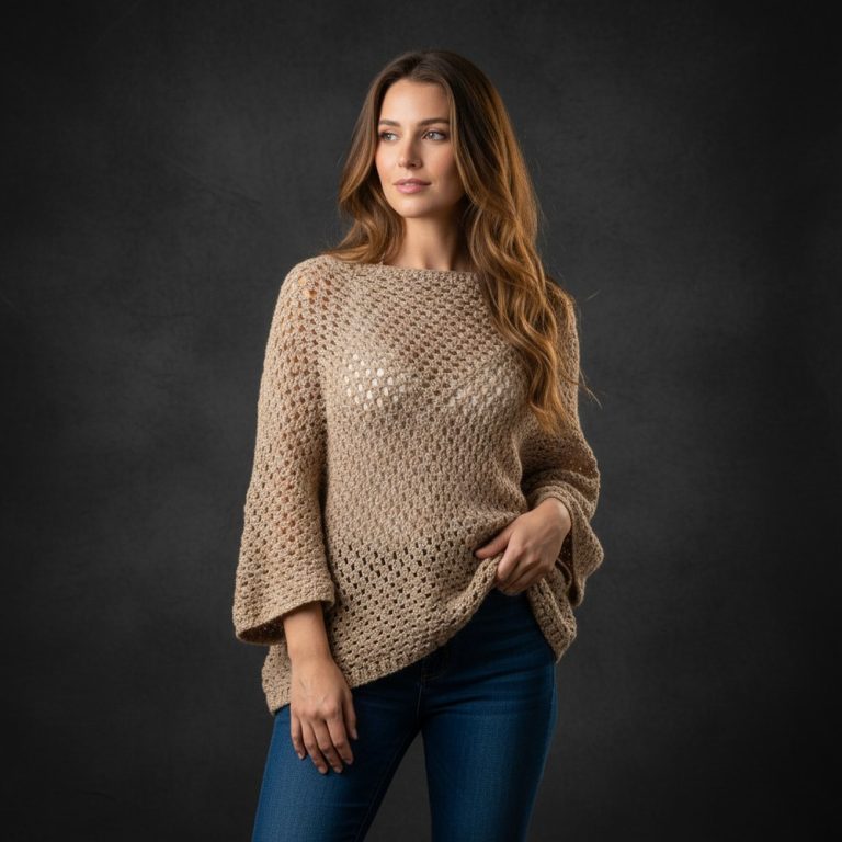 Crochet sweater with 2 granny squares - All sizes 9