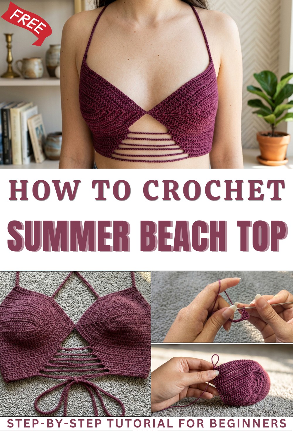 Crochet top with basic stitches summer beach top 1